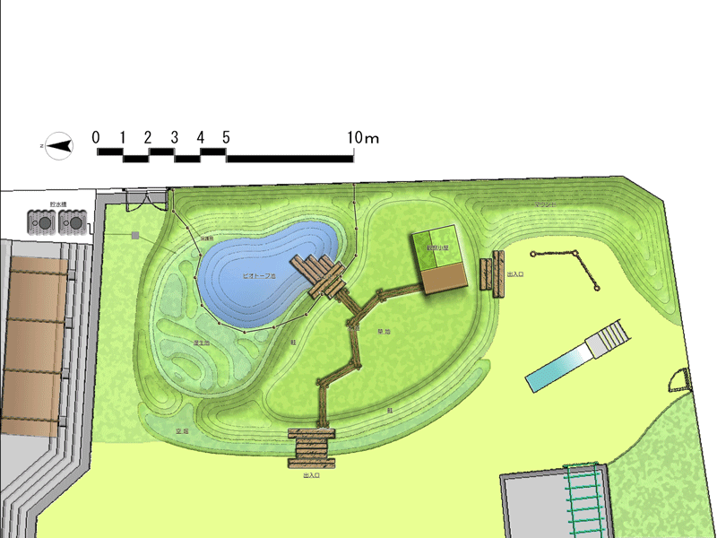 美登里幼稚園ビオトープの図面