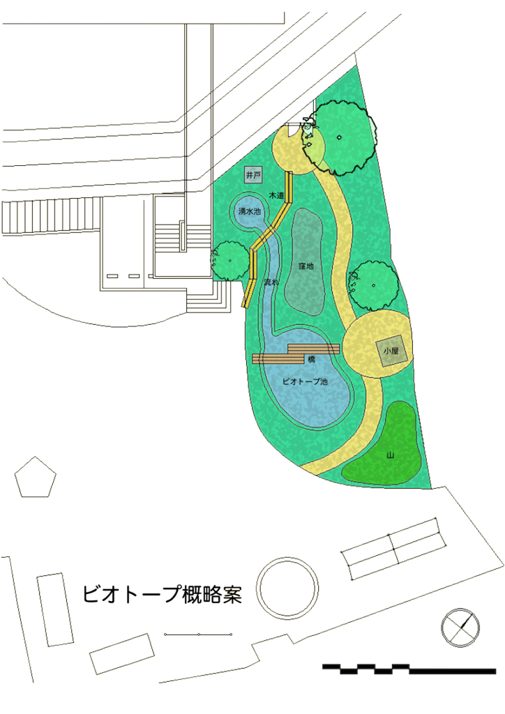 赤羽幼稚園ビオトープ平面図