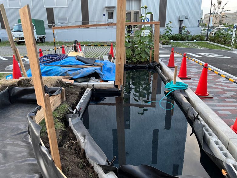 S社ビオトープ 防水シート