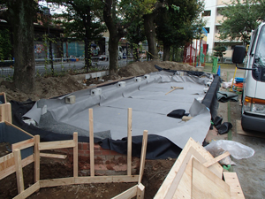 遮水シート設置