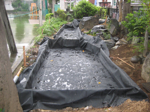 防水シートの設置